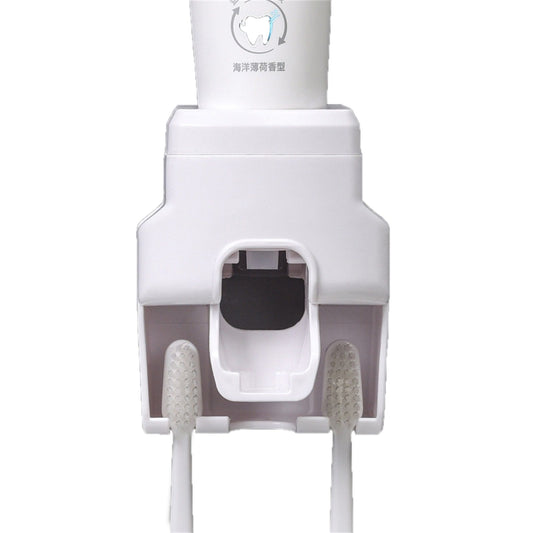 Automatic Toothpaste Dispenser Squeezer with Toothbrush Holder Wall Mounted for Bathroom Adults KidsWhite V1294-YM0523-3112220021512