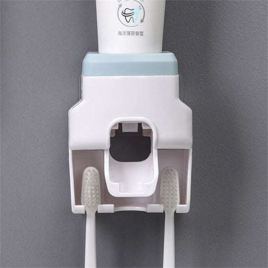 Automatic Toothpaste Dispenser Squeezer with Toothbrush Holder Wall Mounted for Bathroom Adults KidsBlue V1294-YM0523-3112220021513