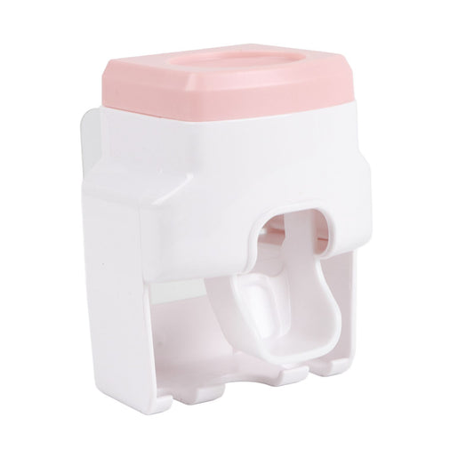 Automatic Toothpaste Dispenser Squeezer with Toothbrush Holder Wall Mounted for Bathroom Adults KidsPink V1294-YM0523-3112220021514