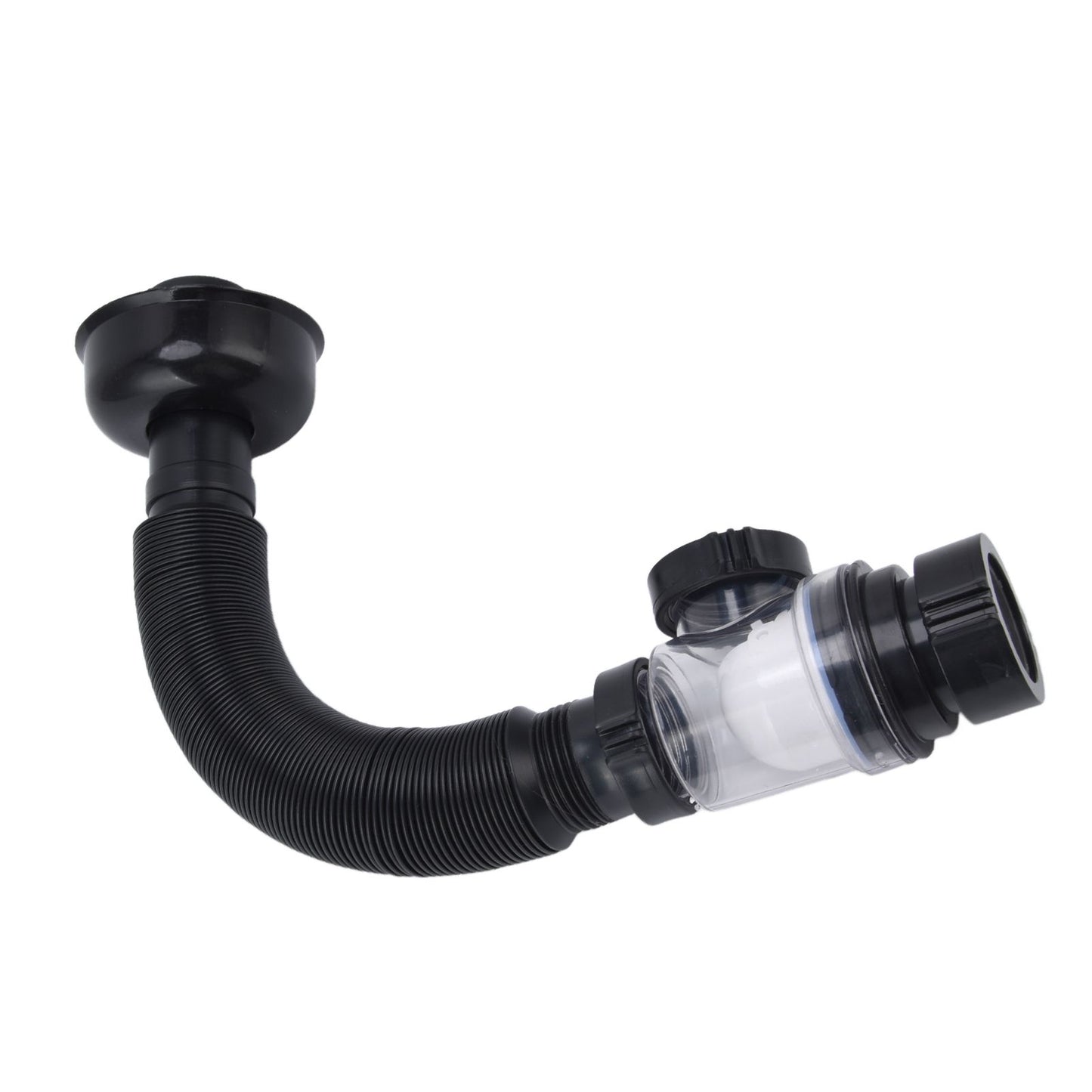 Basin Drain Pipe Wash Basin Sink Drain Hose Flexible PVC Water Pipe for Kitchen Bathroom BlackMulti Function V1294-YM0523-3112220022511