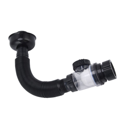 Basin Drain Pipe Wash Basin Sink Drain Hose Flexible PVC Water Pipe for Kitchen Bathroom BlackMulti Function V1294-YM0523-3112220022511