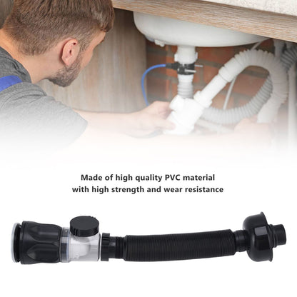 Basin Drain Pipe Wash Basin Sink Drain Hose Flexible PVC Water Pipe for Kitchen Bathroom BlackMulti Function V1294-YM0523-3112220022512