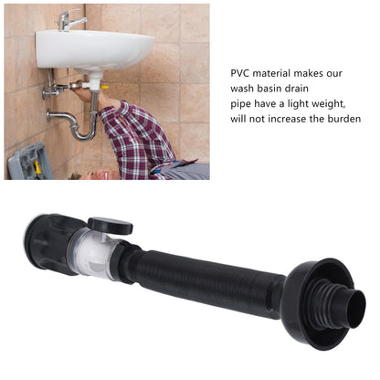 Basin Drain Pipe Wash Basin Sink Drain Hose Flexible PVC Water Pipe for Kitchen Bathroom BlackMulti Function V1294-YM0523-3112220022512