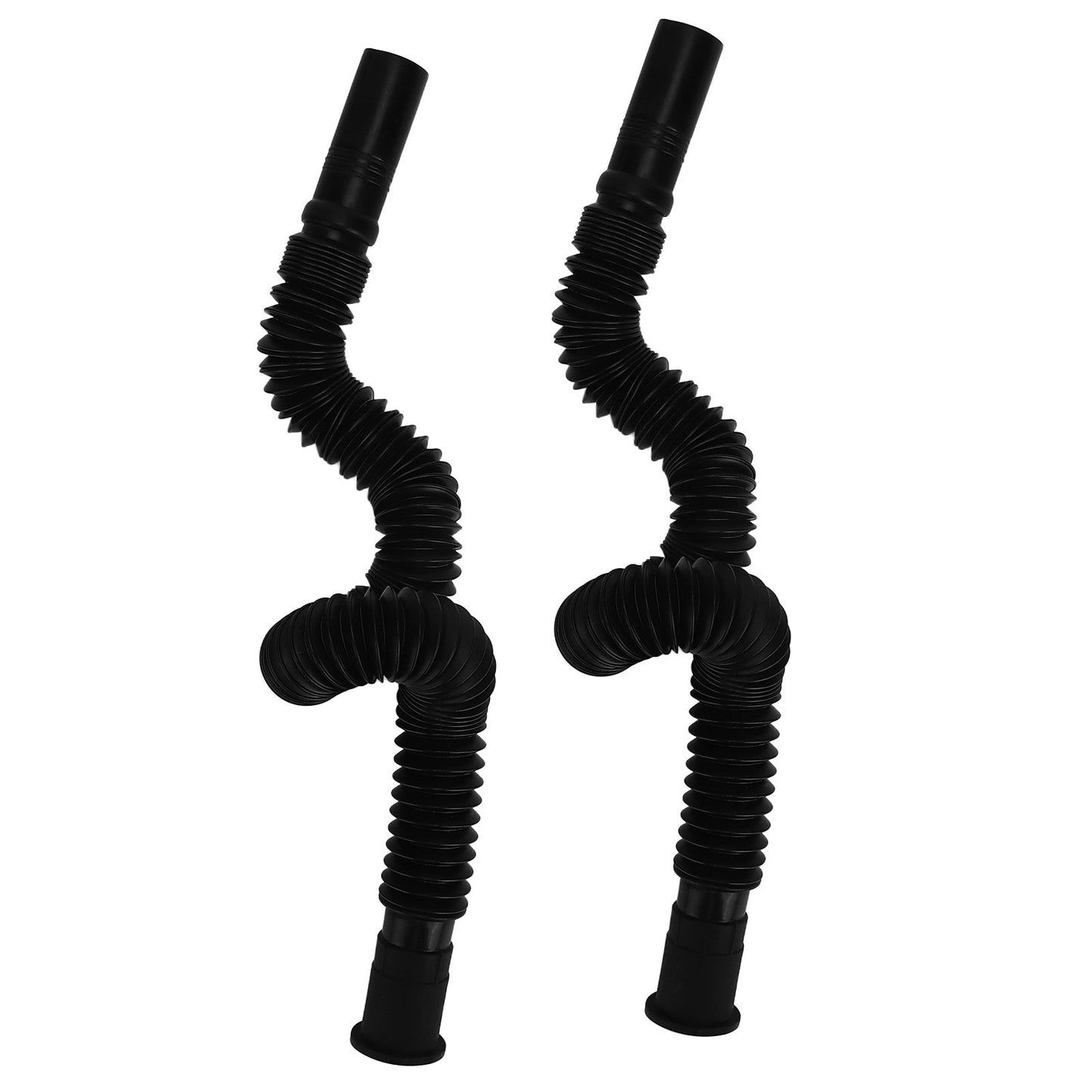 2Pcs Basin Drain Pipe Wash Basin Sink Drain Hose Flexible PVC Water Pipe for Kitchen Bathroom Black V1294-YM0523-3112220022611