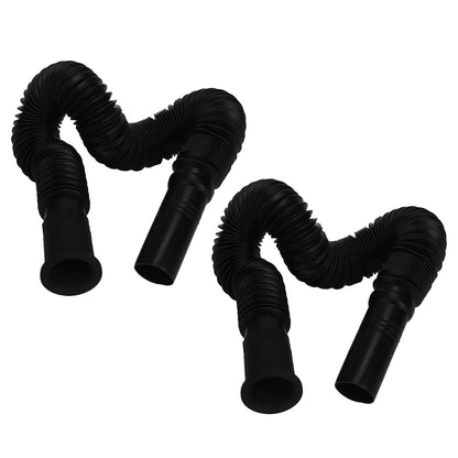 2Pcs Basin Drain Pipe Wash Basin Sink Drain Hose Flexible PVC Water Pipe for Kitchen Bathroom Black V1294-YM0523-3112220022611