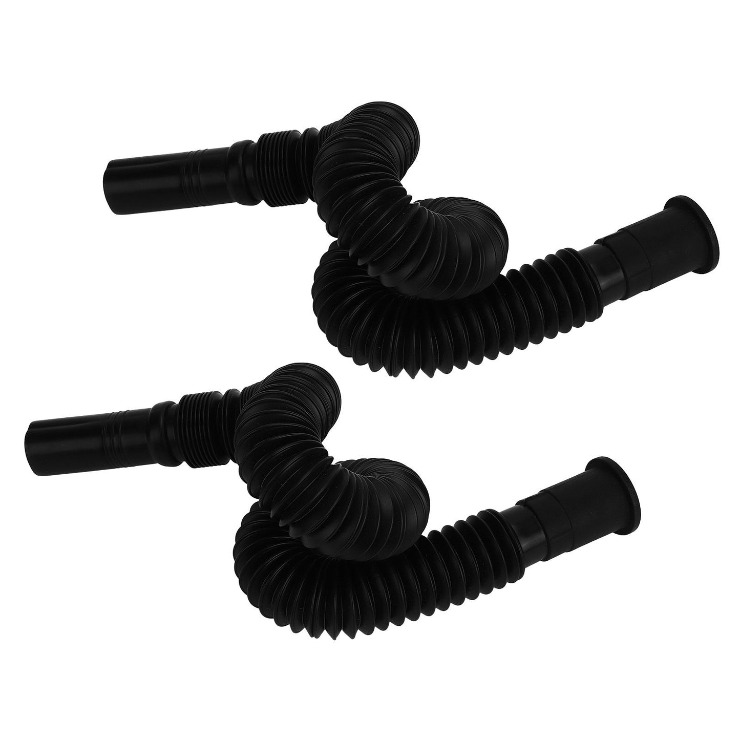 2Pcs Basin Drain Pipe Wash Basin Sink Drain Hose Flexible PVC Water Pipe for Kitchen Bathroom Black V1294-YM0523-3112220022611