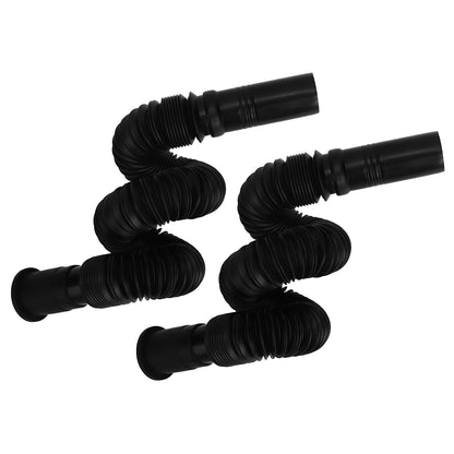 2Pcs Basin Drain Pipe Wash Basin Sink Drain Hose Flexible PVC Water Pipe for Kitchen Bathroom Black V1294-YM0523-3112220022611