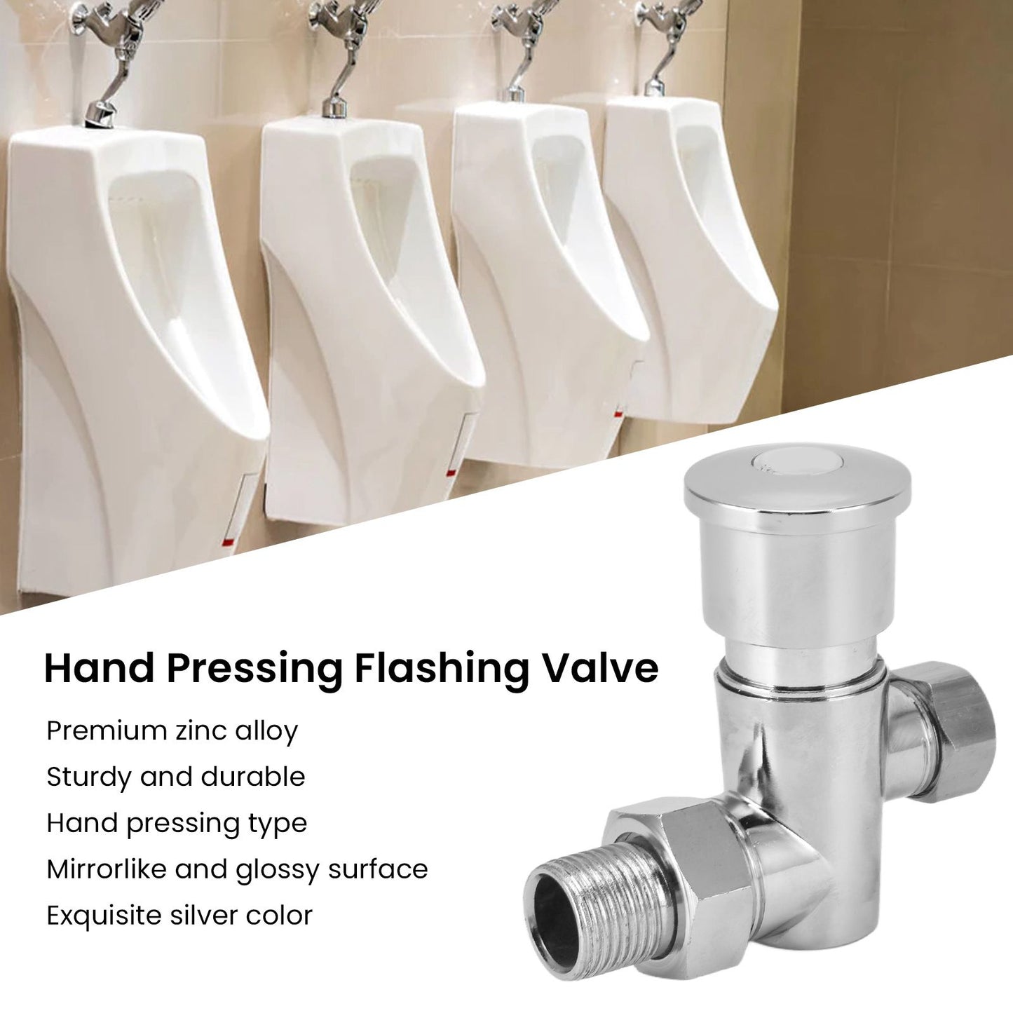 Flashing Valve G1/2 Zinc Alloy Manual Hand Pressing Delayed Durable Glossy Surface Hand Pressing Flashing V1294-YM0523-3112220022711