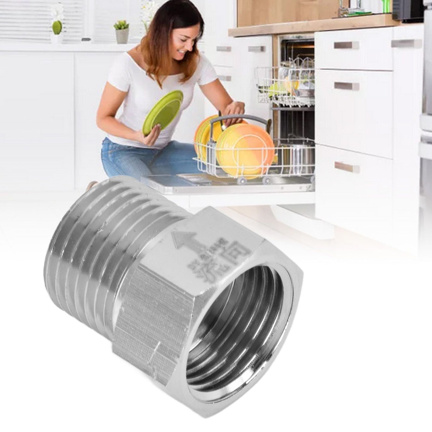 Basin Faucet Check Valve Toilet Bathroom Brass Check Valve Adapter for Household DishwasherG1/2 V1294-YM0523-3112220023111