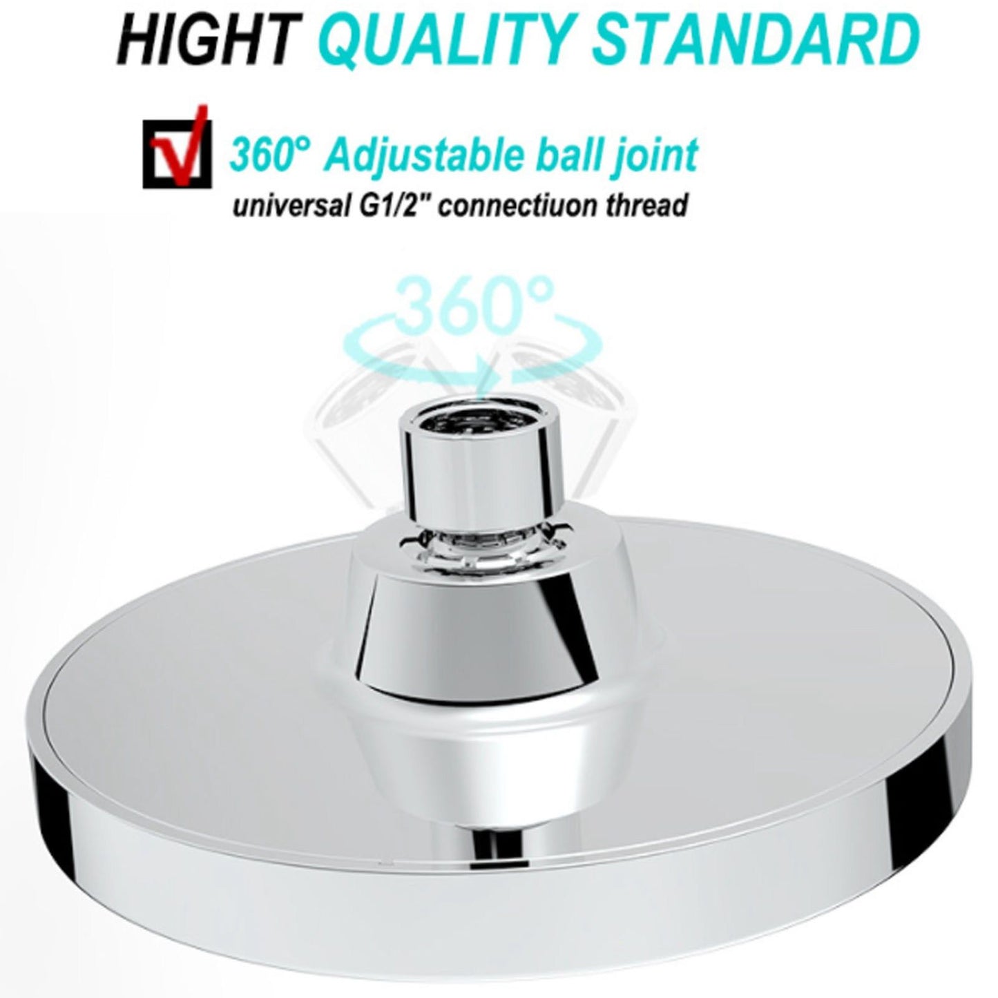 High Pressure Rain Showerhead Rainfall Shower Nozzle for Household Bathroom Hotels G1/2 V1294-YM0523-3112220023311