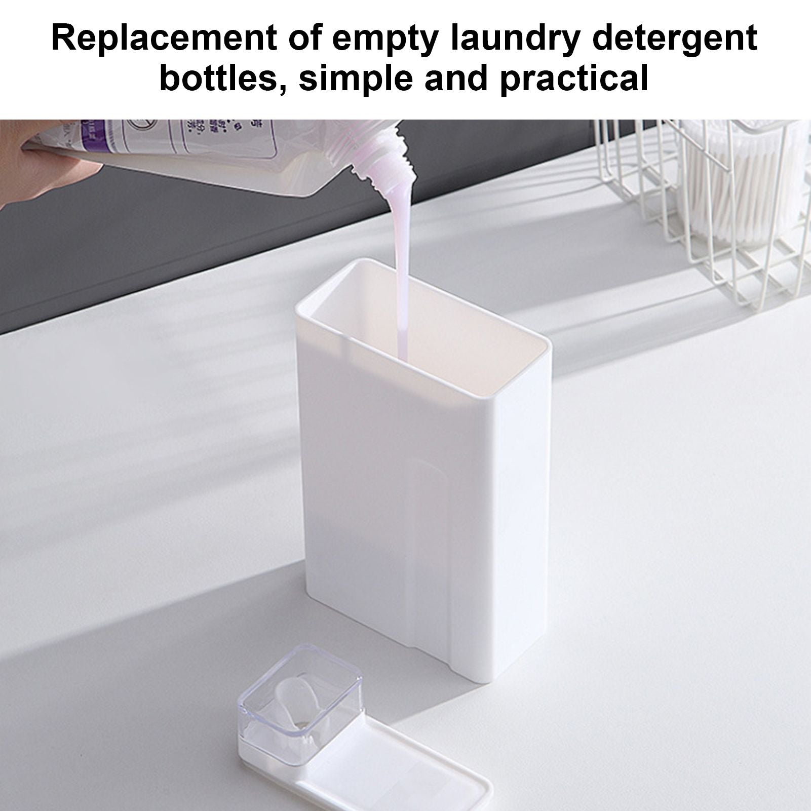 Empty Laundry Detergent Dispenser Bottles Reusable Supplementary Care Agent Container for Bathroom Washroom V1294-YM0523-3112220024611