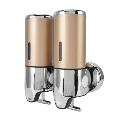 Wall Mount Soap Shower Dispenser Dual Pump 2 Separate Compartments Reusable Space Saving Shampoo Conditioner V1294-YM0523-3112220024911
