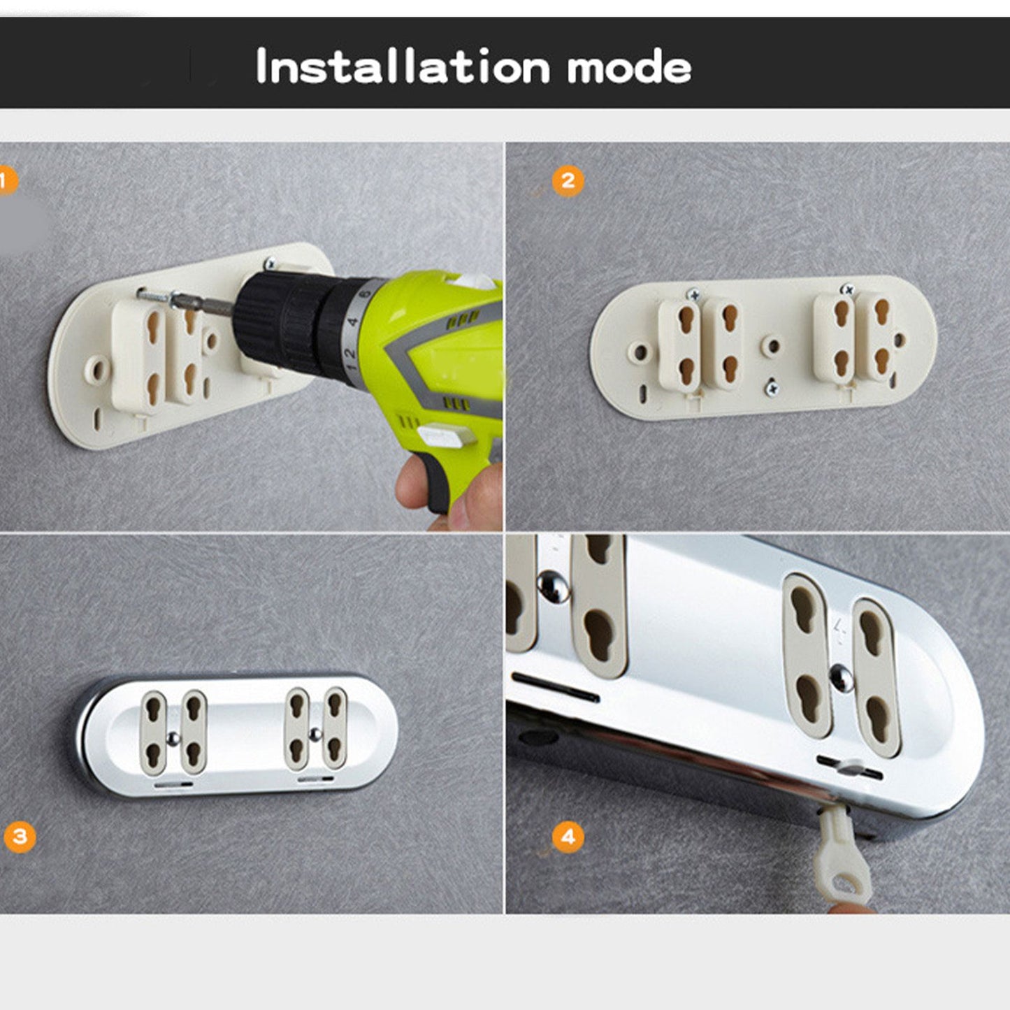 Wall Mount Soap Shower Dispenser Dual Pump 2 Separate Compartments Reusable Space Saving Shampoo Conditioner V1294-YM0523-3112220024911