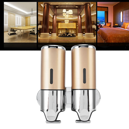 Wall Mount Soap Shower Dispenser Dual Pump 2 Separate Compartments Reusable Space Saving Shampoo Conditioner V1294-YM0523-3112220024911