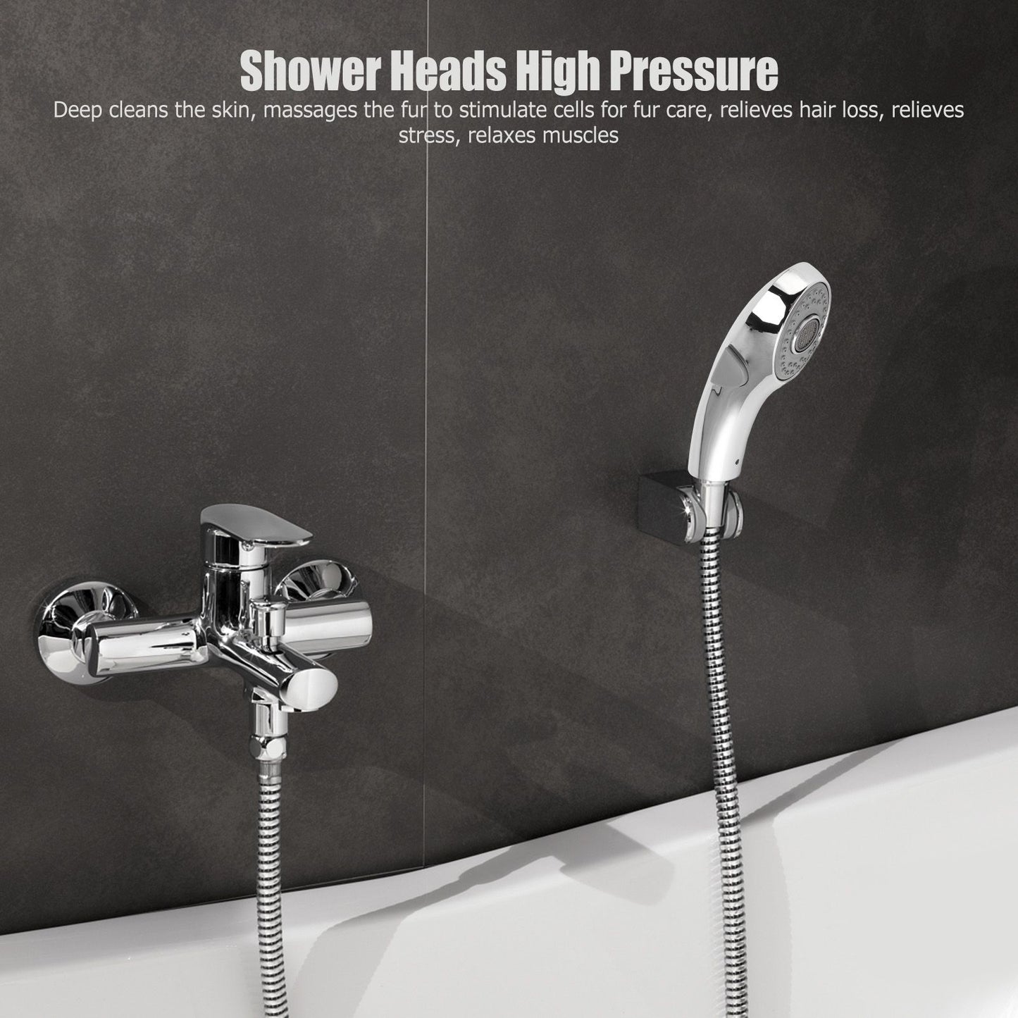 Handheld Shower Heads Silicone Massage Nozzle Ergonomic Handle with G1/2 Interface Shower Heads for Human V1294-YM0523-3112220025011