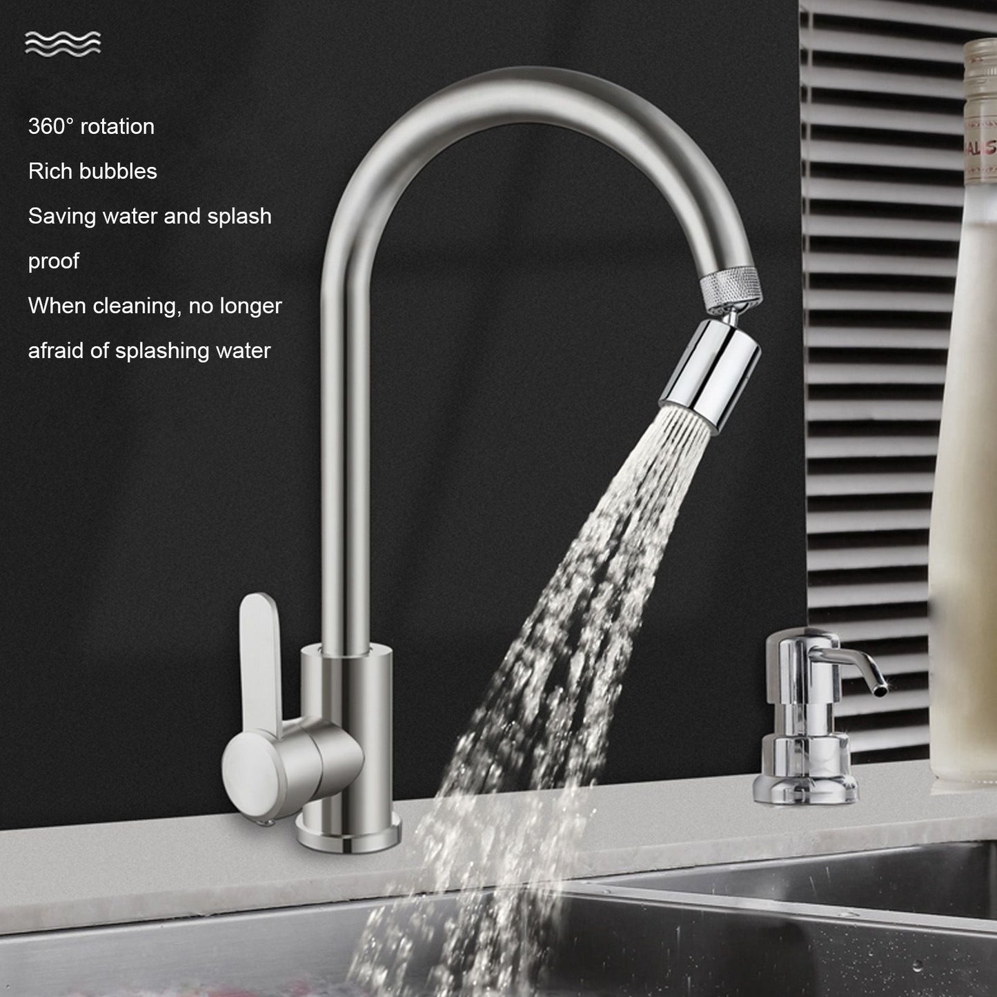 Sink Nozzle Kitchen Faucet Sprayer Head Rotating Faucet Head Spray Proof Wide Angle for Household V1294-YM0523-3112220026411