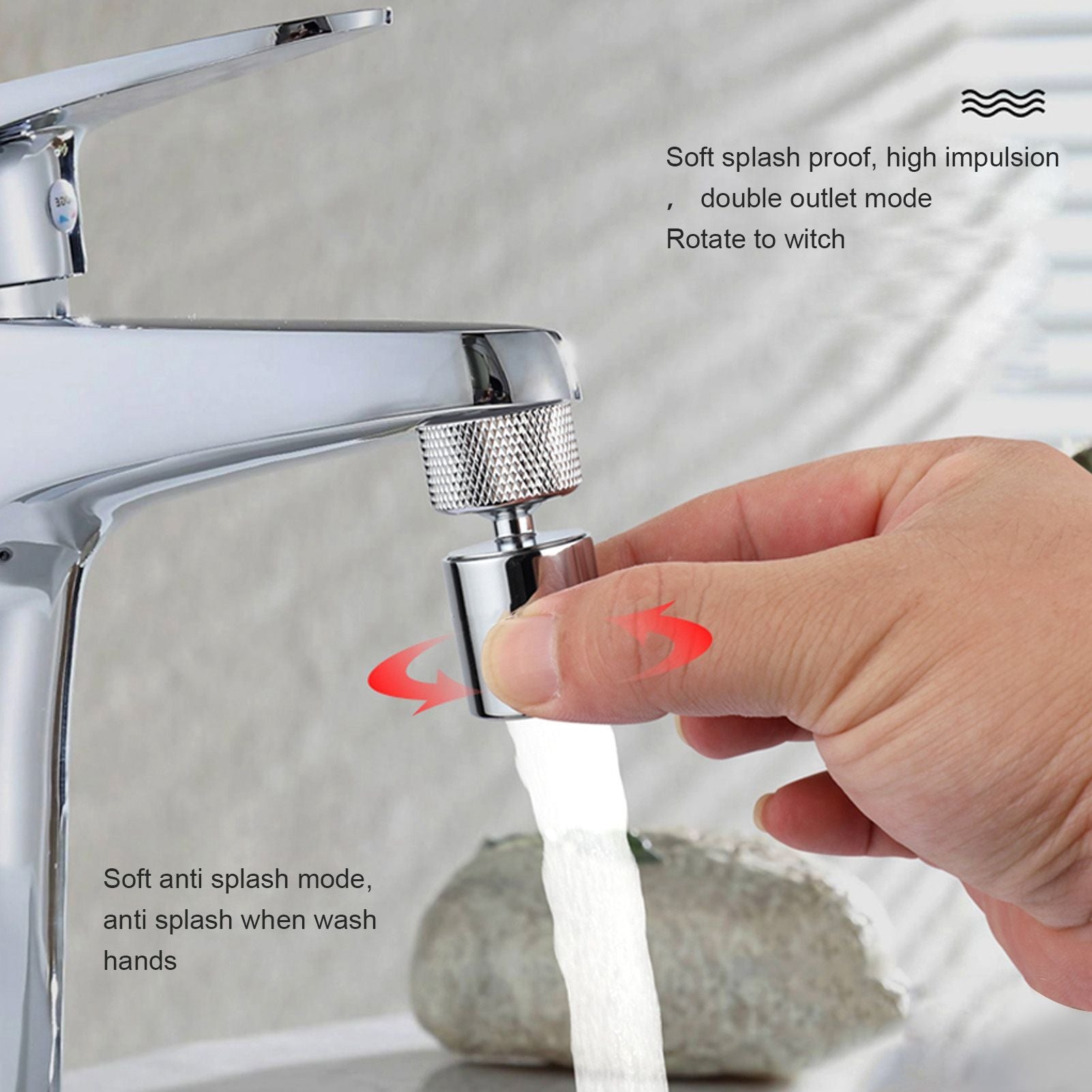 Sink Nozzle Kitchen Faucet Sprayer Head Rotating Faucet Head Spray Proof Wide Angle for Household V1294-YM0523-3112220026411