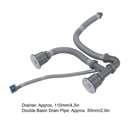 Kitchen Sink Double Hose Drain Kit Quick Draining Expandable Multiple Deodorants Universal Drain Kit for V1294-YM0523-3112220028111