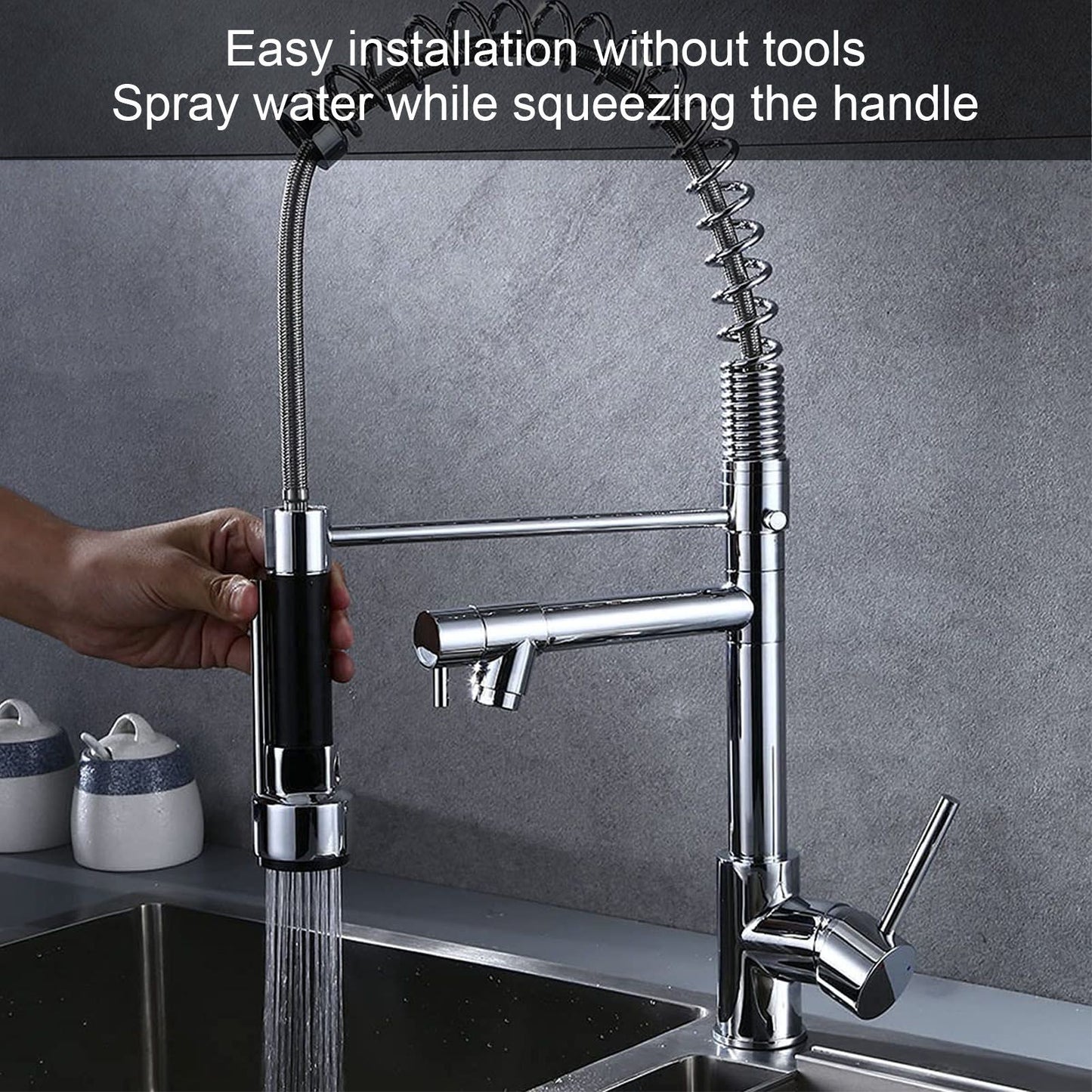 Replacement Spring Kitchen Mixer Tap Stylish Faucet Pull Out Down Sprayer Head for G1/2 Male Head V1294-YM0523-3112220028511