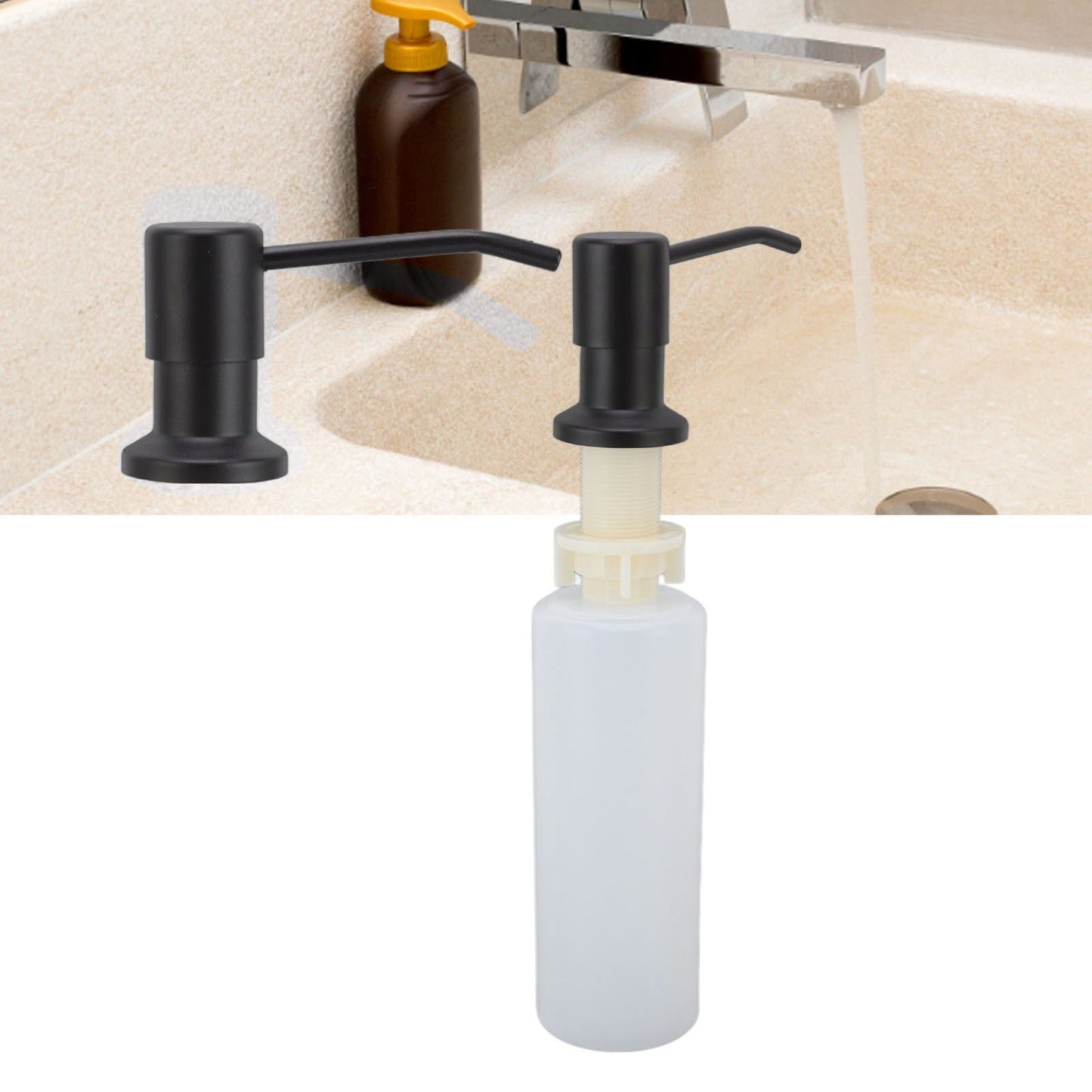 300ml Kitchen Sink Soap Dispenser Stainless Steel 360 degrees Rotation Multifunctional Soap Dispenser for V1294-YM0523-3112220029911