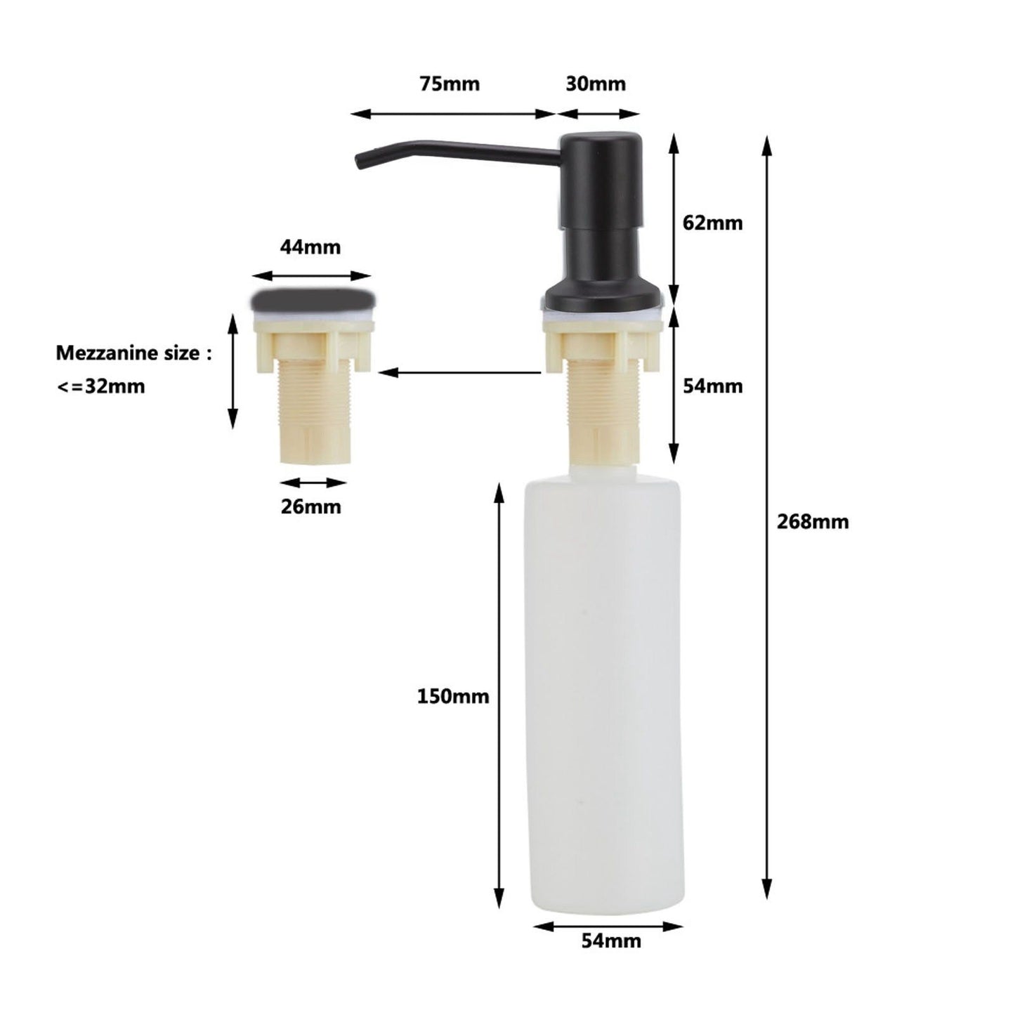 300ml Kitchen Sink Soap Dispenser Stainless Steel 360 degrees Rotation Multifunctional Soap Dispenser for V1294-YM0523-3112220029911