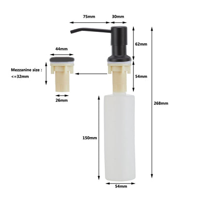 300ml Kitchen Sink Soap Dispenser Stainless Steel 360 degrees Rotation Multifunctional Soap Dispenser for V1294-YM0523-3112220029911