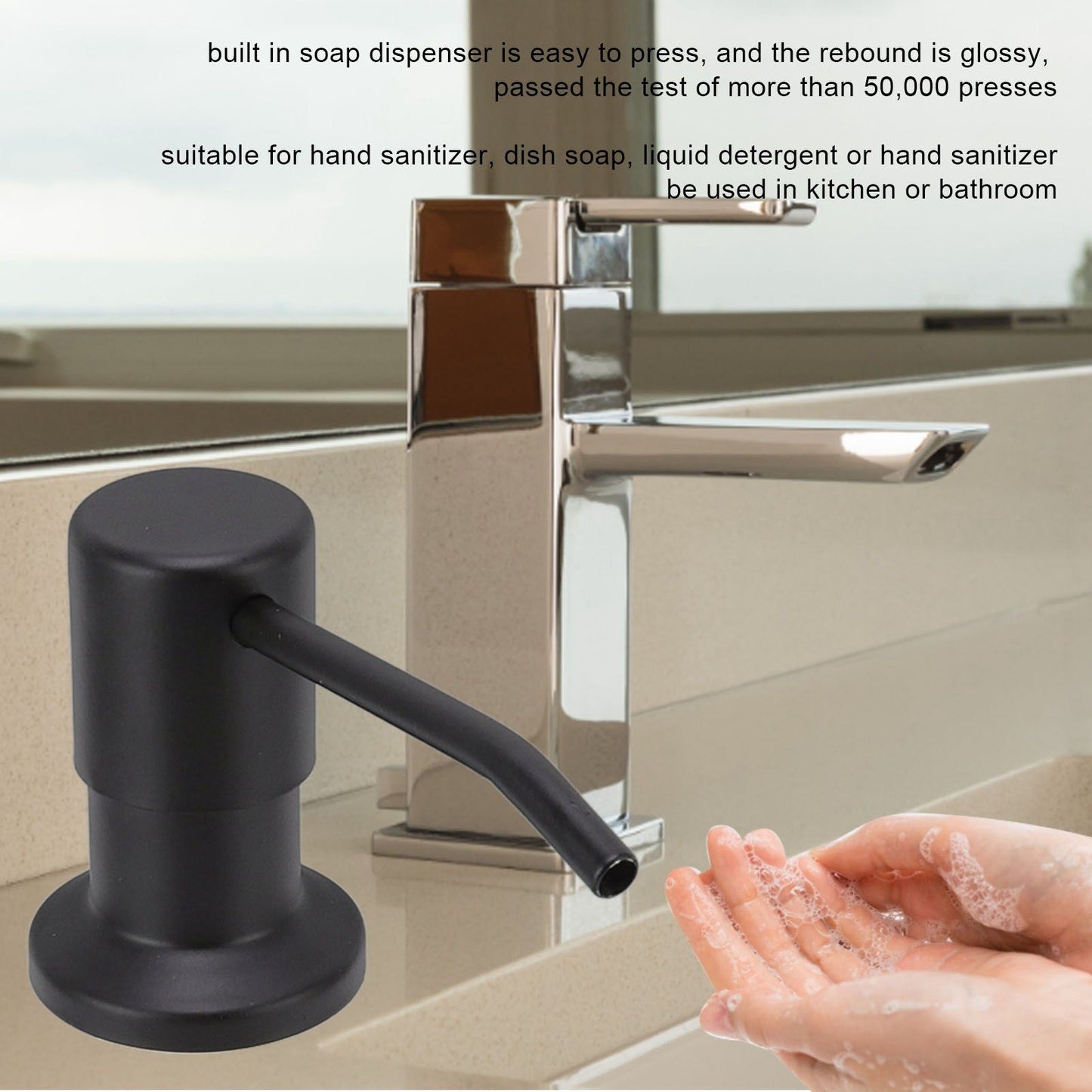 300ml Kitchen Sink Soap Dispenser Stainless Steel 360 degrees Rotation Multifunctional Soap Dispenser for V1294-YM0523-3112220029911