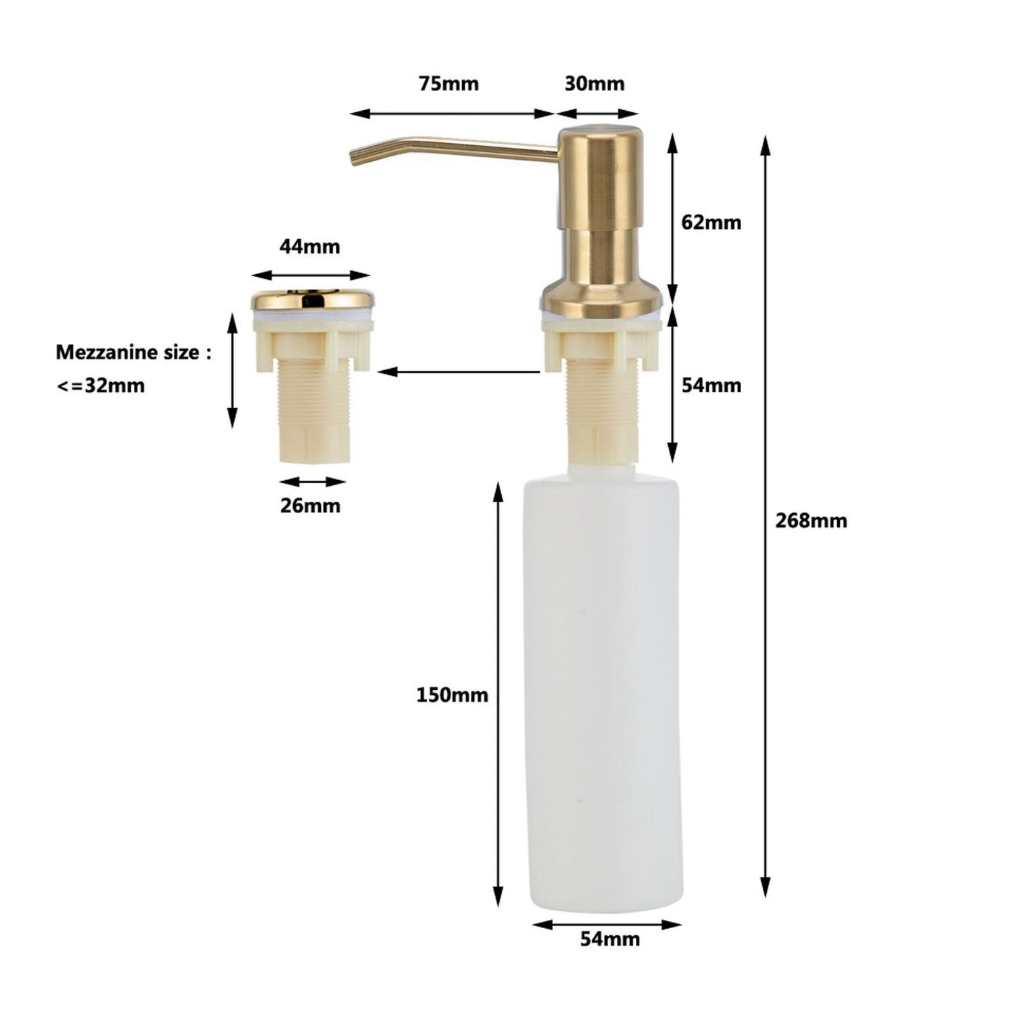 300ml Kitchen Sink Soap Dispenser Stainless Steel 360 degrees Rotation Multifunctional Soap Dispenser for V1294-YM0523-3112220029912