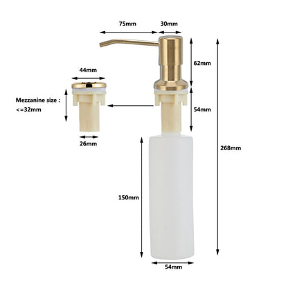 300ml Kitchen Sink Soap Dispenser Stainless Steel 360 degrees Rotation Multifunctional Soap Dispenser for V1294-YM0523-3112220029912