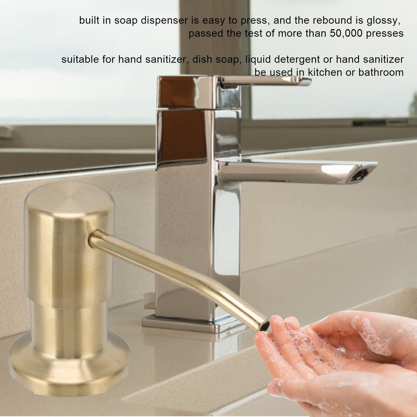300ml Kitchen Sink Soap Dispenser Stainless Steel 360 degrees Rotation Multifunctional Soap Dispenser for V1294-YM0523-3112220029912