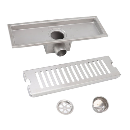 12 Inch Linear Shower Drain Rectangular Shower Floor Drain Channel Quick Drainage with Anti Odor Check Valve V1294-YM0523-3112220030211
