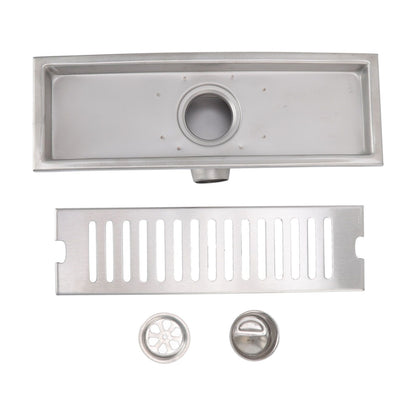 12 Inch Linear Shower Drain Rectangular Shower Floor Drain Channel Quick Drainage with Anti Odor Check Valve V1294-YM0523-3112220030211
