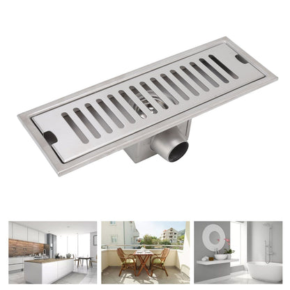 12 Inch Linear Shower Drain Rectangular Shower Floor Drain Channel Quick Drainage with Anti Odor Check Valve V1294-YM0523-3112220030211