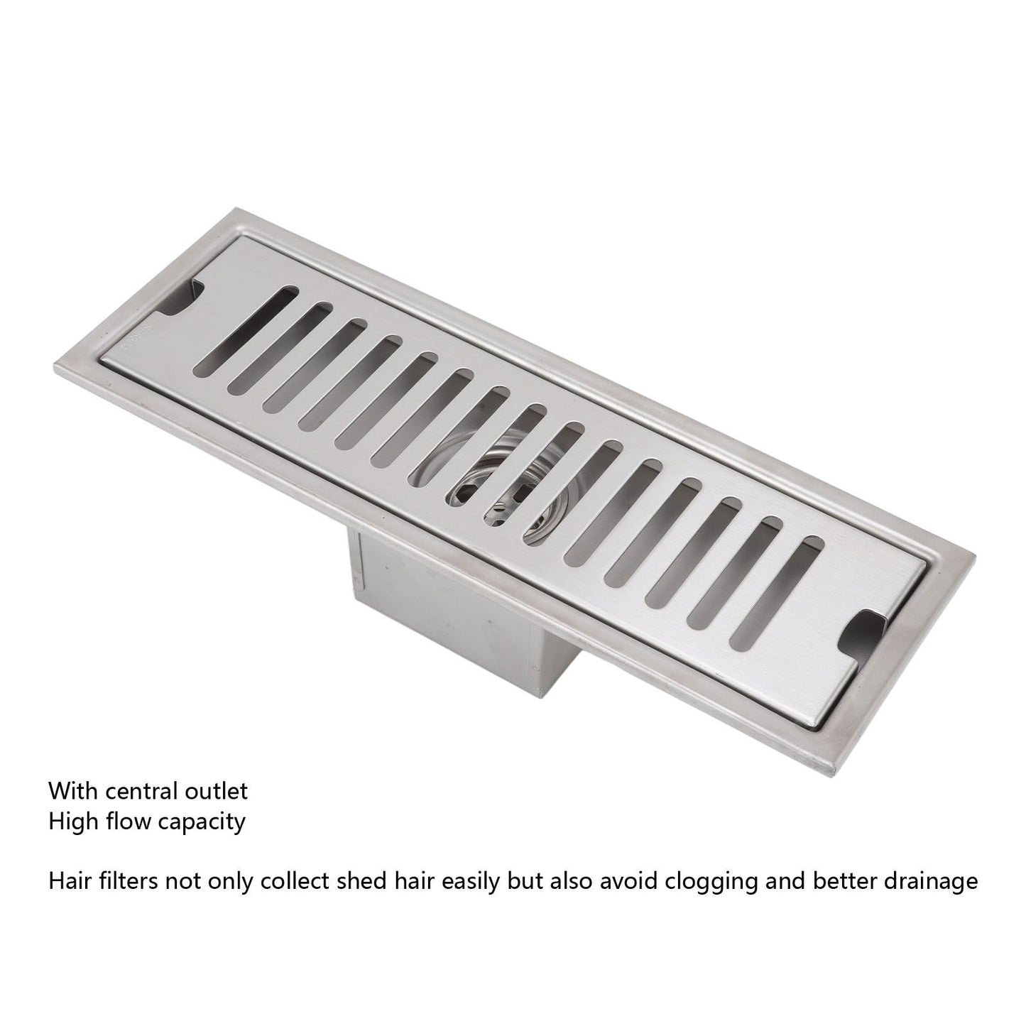 12 Inch Linear Shower Drain Rectangular Shower Floor Drain Channel Quick Drainage with Anti Odor Check Valve V1294-YM0523-3112220030211