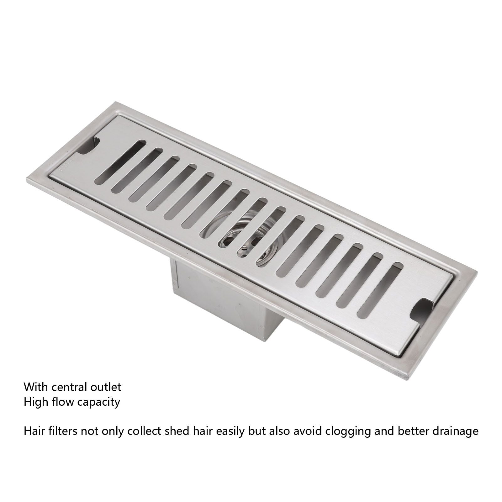 12 Inch Linear Shower Drain Rectangular Shower Floor Drain Channel Quick Drainage with Anti Odor Check Valve V1294-YM0523-3112220030211