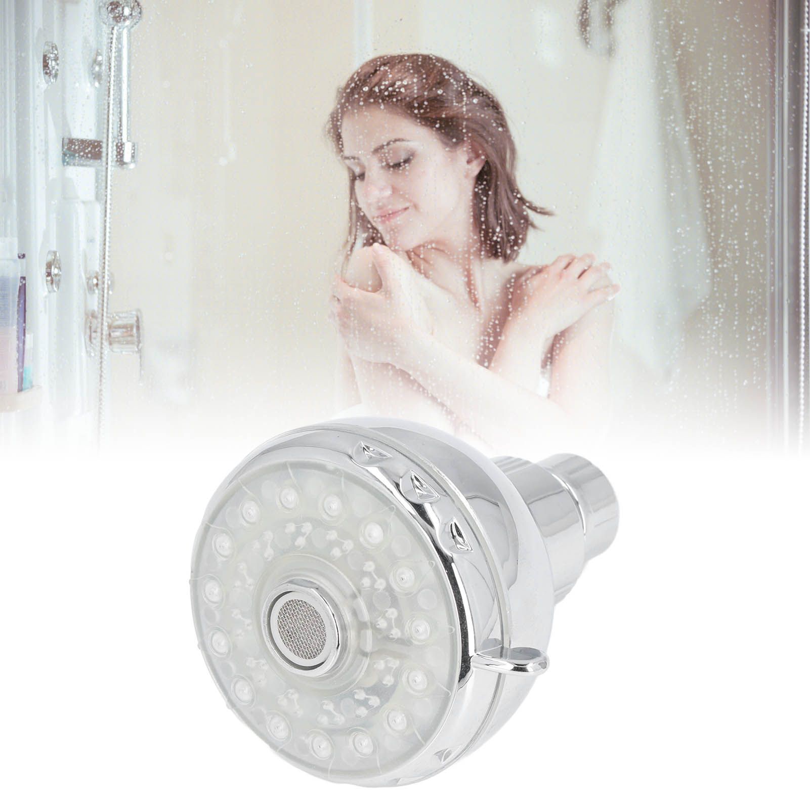 LED Shower Head 7 Color Flash Light Automatically Changing Shower Sprayer with G1/2 External Thread for V1294-YM0523-3112220033611