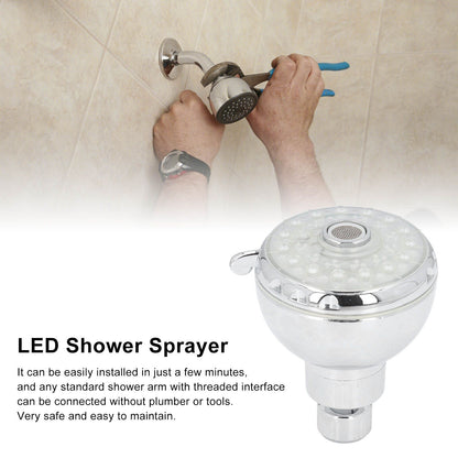 LED Shower Head 7 Color Flash Light Automatically Changing Shower Sprayer with G1/2 External Thread for V1294-YM0523-3112220033611