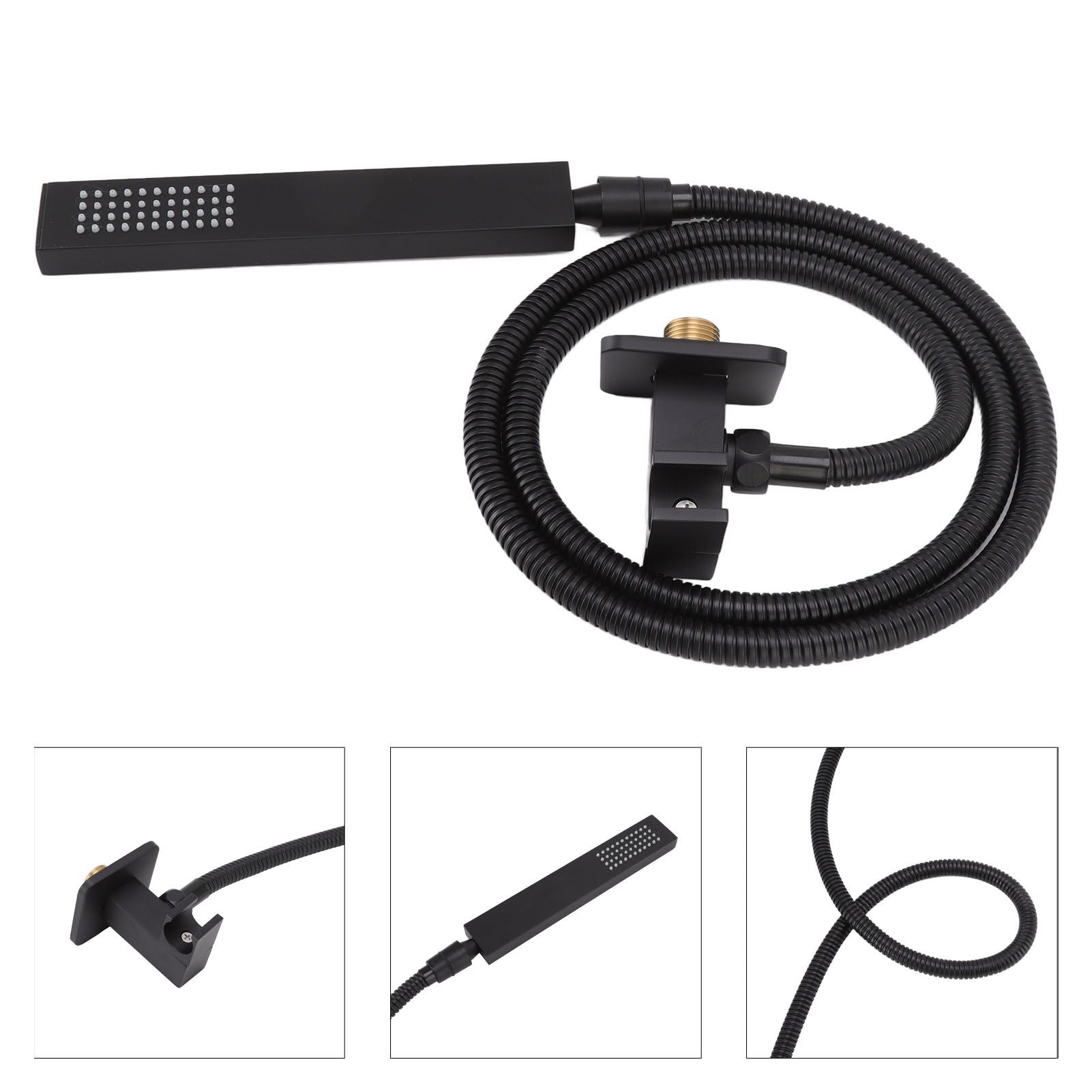 Wall Mounted Shower Set Black High Pressure Shower Head with G1/2 Caliber for Bathroom V1294-YM0523-3112220034411