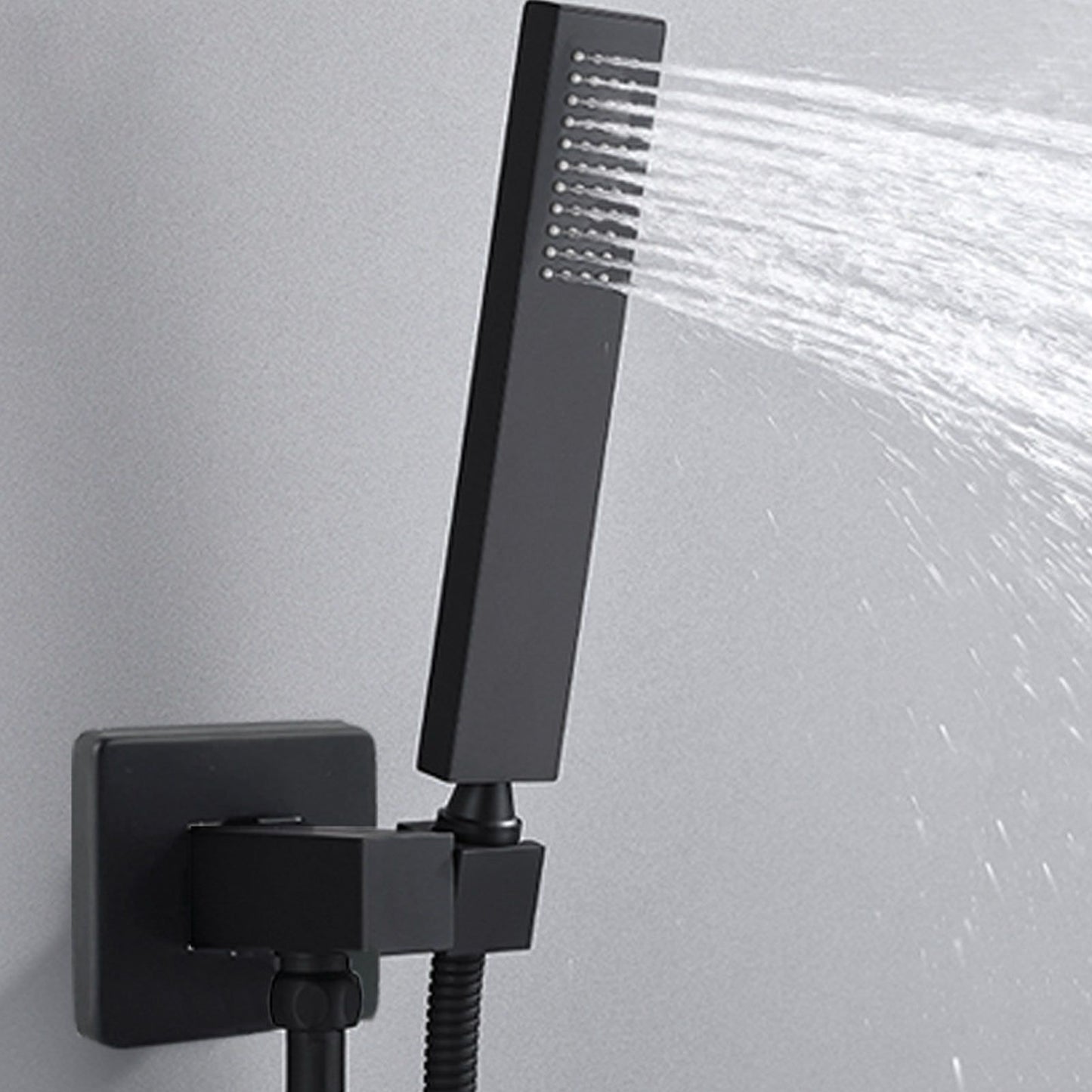 Wall Mounted Shower Set Black High Pressure Shower Head with G1/2 Caliber for Bathroom V1294-YM0523-3112220034411