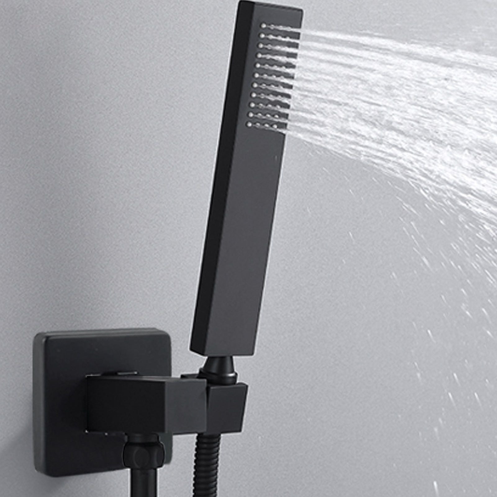 Wall Mounted Shower Set Black High Pressure Shower Head with G1/2 Caliber for Bathroom V1294-YM0523-3112220034411