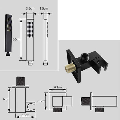 Wall Mounted Shower Set Black High Pressure Shower Head with G1/2 Caliber for Bathroom V1294-YM0523-3112220034411