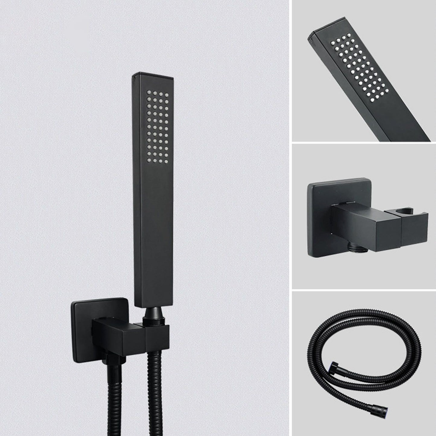 Wall Mounted Shower Set Black High Pressure Shower Head with G1/2 Caliber for Bathroom V1294-YM0523-3112220034411