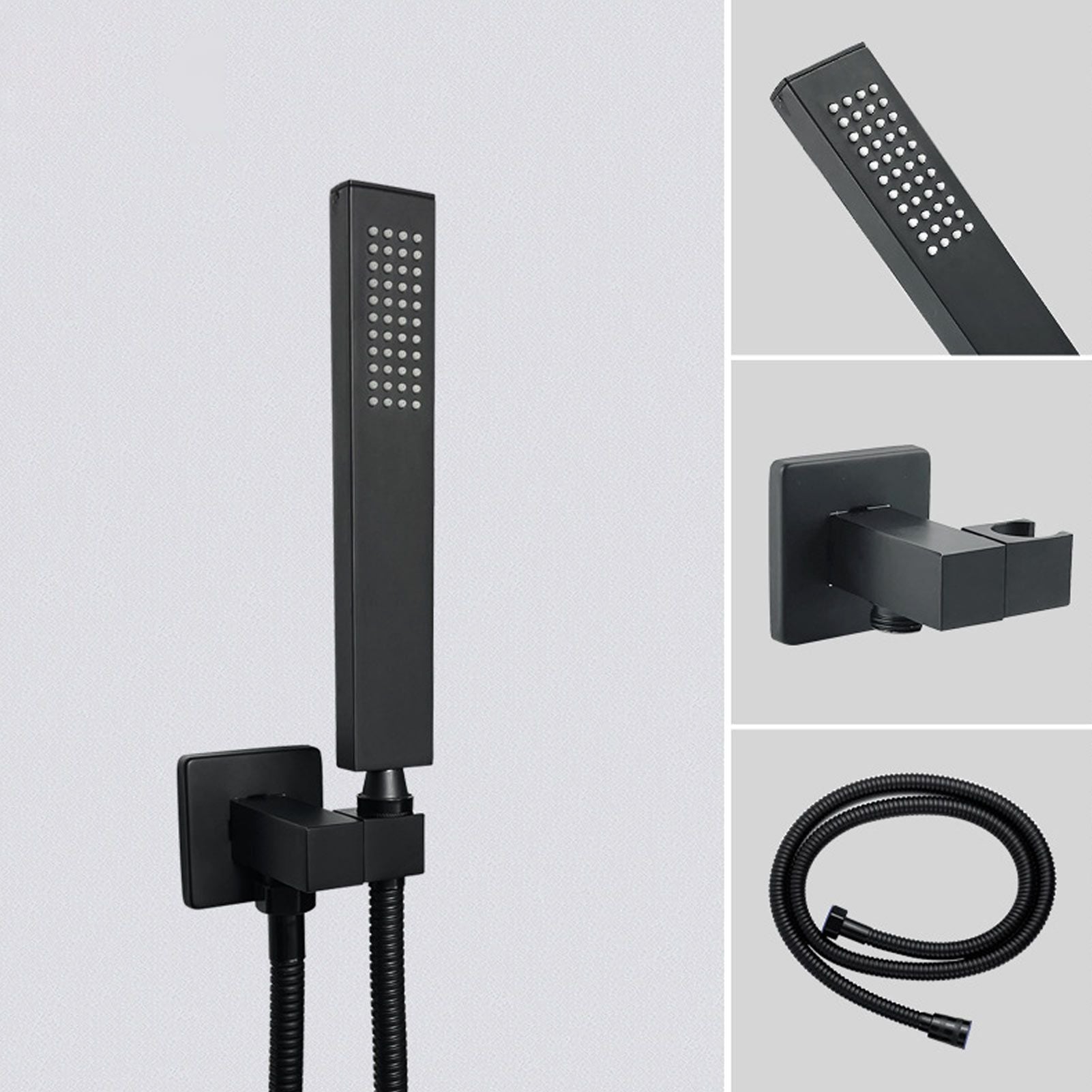 Wall Mounted Shower Set Black High Pressure Shower Head with G1/2 Caliber for Bathroom V1294-YM0523-3112220034411