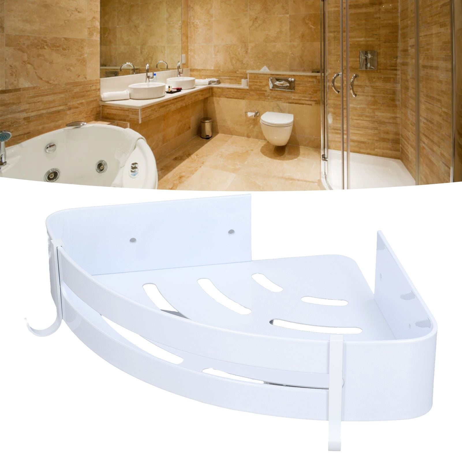 Shower Corner Organizer Aluminium Alloy Durable Rustproof Widely Used Easy Installation Corner Shower Caddy V1294-YM0523-3112220034711