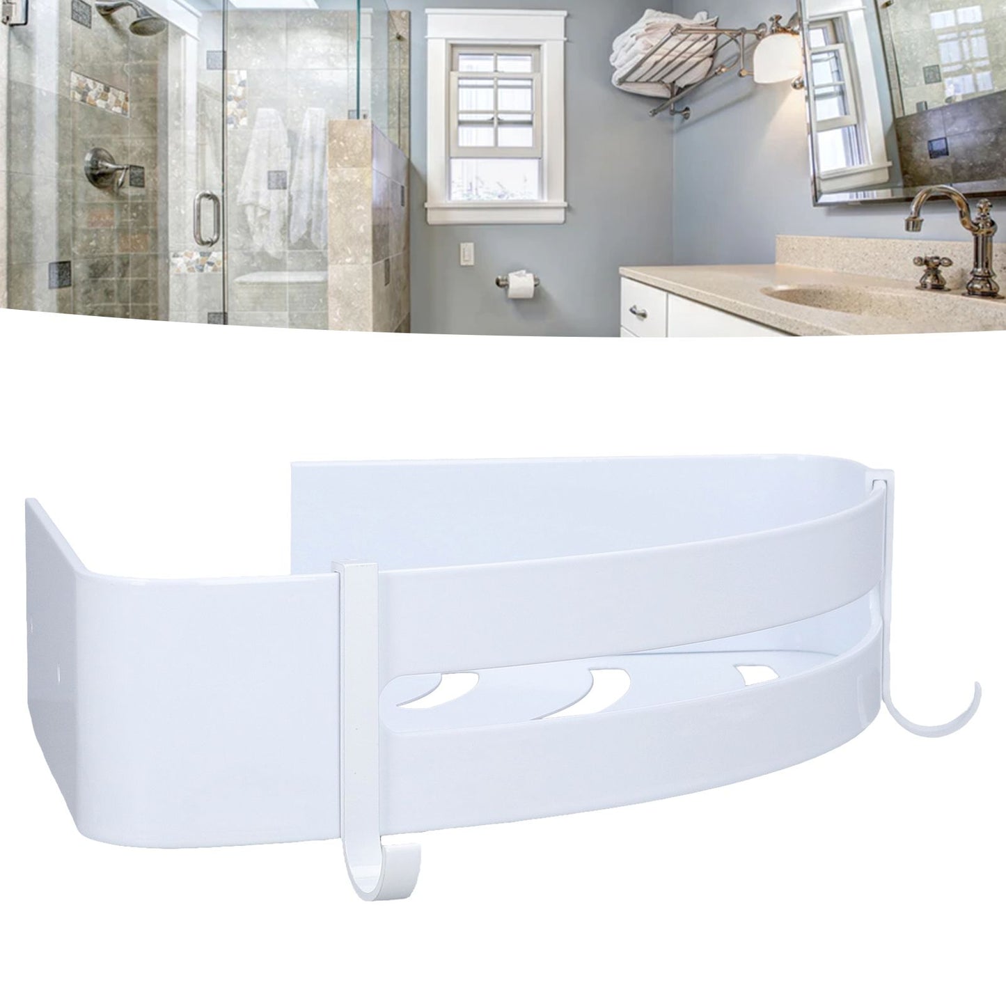 Shower Corner Organizer Aluminium Alloy Durable Rustproof Widely Used Easy Installation Corner Shower Caddy V1294-YM0523-3112220034711