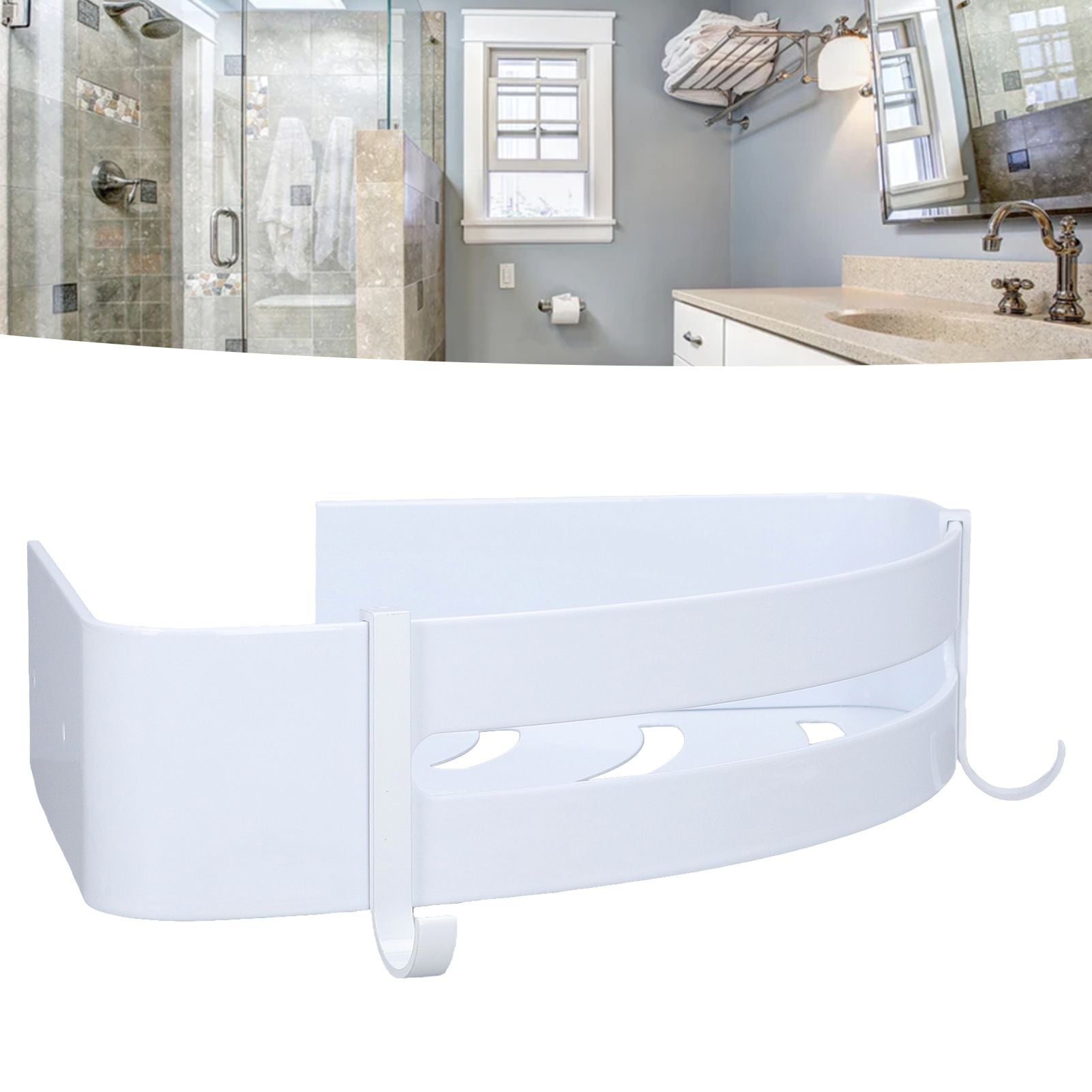 Shower Corner Organizer Aluminium Alloy Durable Rustproof Widely Used Easy Installation Corner Shower Caddy V1294-YM0523-3112220034711