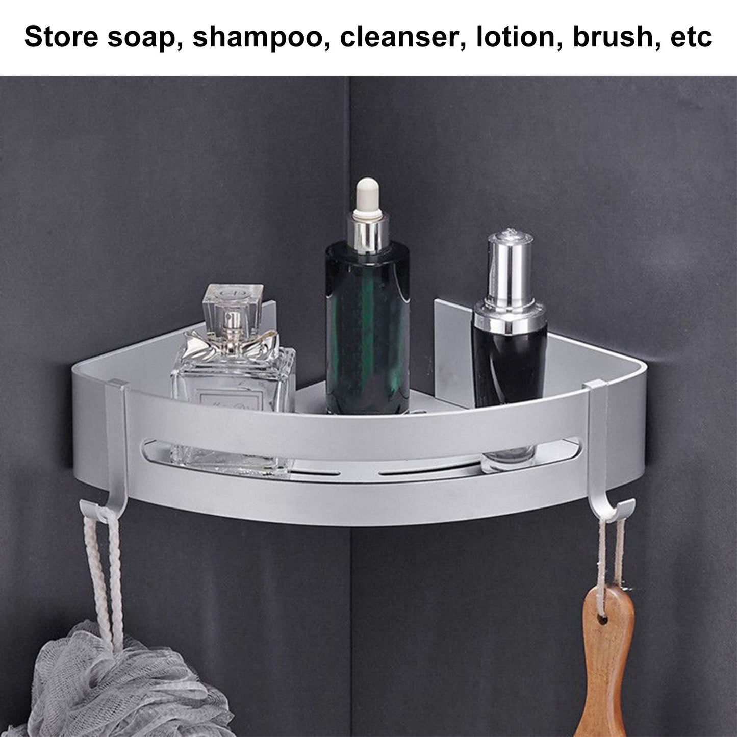 Shower Corner Organizer Aluminium Alloy Durable Rustproof Widely Used Easy Installation Corner Shower Caddy V1294-YM0523-3112220034711