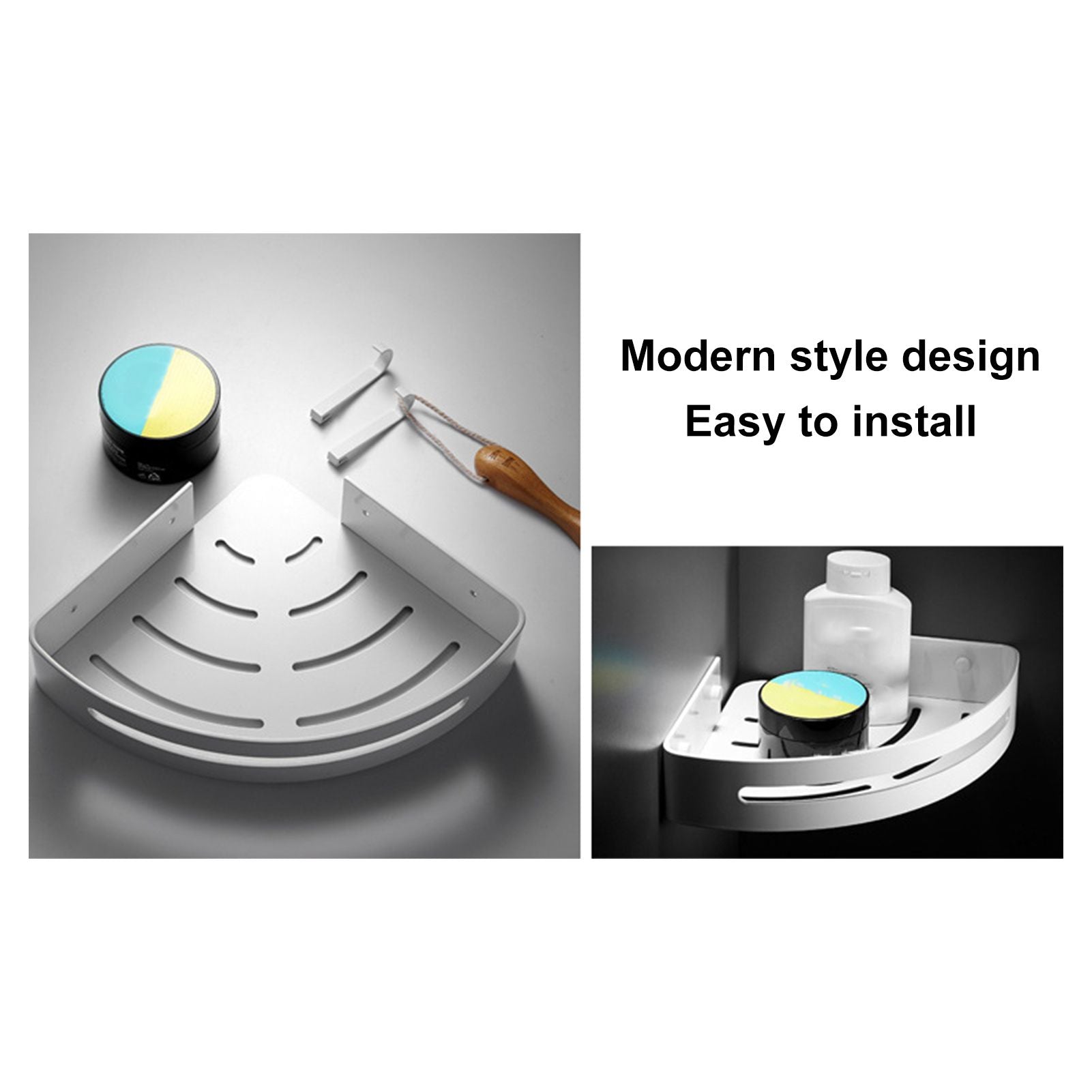 Shower Corner Organizer Aluminium Alloy Durable Rustproof Widely Used Easy Installation Corner Shower Caddy V1294-YM0523-3112220034711