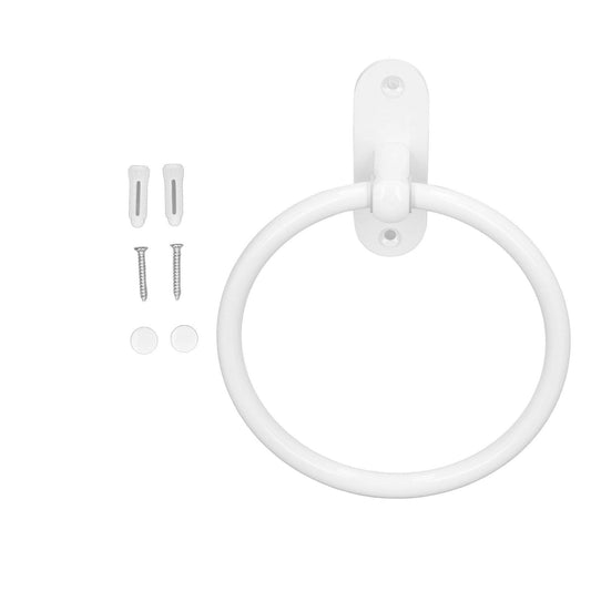 Bathroom Towel Holder Aluminium Alloy Space Saving White Elegant Style Washroom Hand Towel Rings for Hotel V1294-YM0523-3112220034811