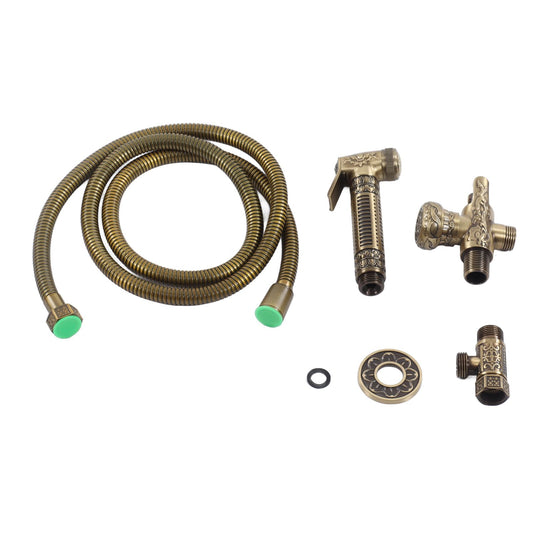 Antique Bidet Sprayer Female and Male Thread G1/2 Single Handle Antique Copper Finish Toilet Sprayer with V1294-YM0523-3112220035011